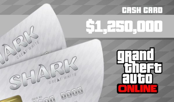 Grand Theft Auto Online: Great White Shark Cash Card 1 250 000 PC Rockstar Kľúč